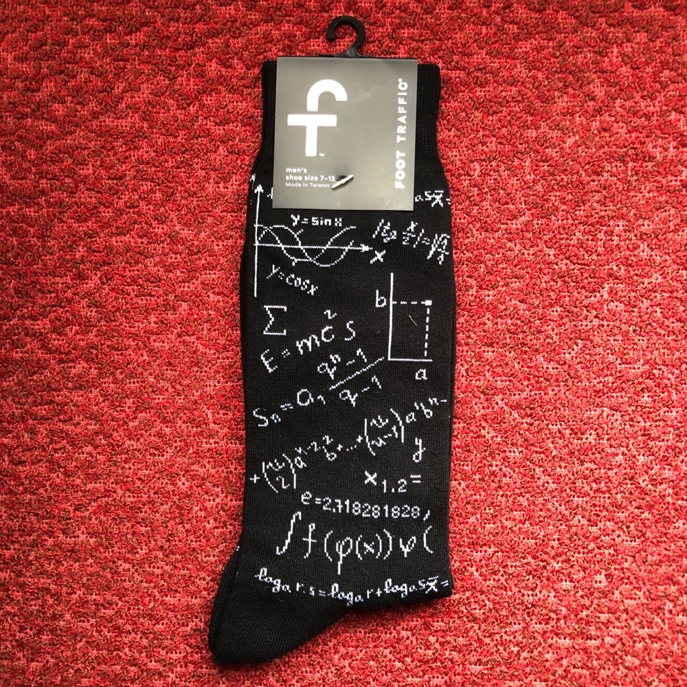 Men's Math Equation Socks Science ModCloth Hot Topic - Picture 2 of 6